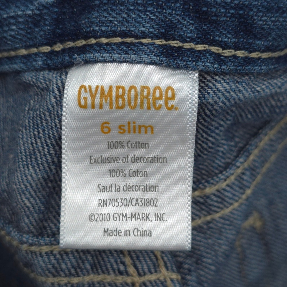 Gymboree Girls Flare Jeans Cat Embroidery 2010 Size 6 Slim Dark Wash Denim - Picture 4 of 4